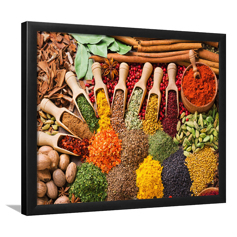 Kitchen Spices Framed Art Prints Wall Art Decor, Framed Picture, Home Decor