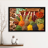 Kitchen Spices Framed Canvas Prints Wall Art Decor, Framed Picture, Floating Frame