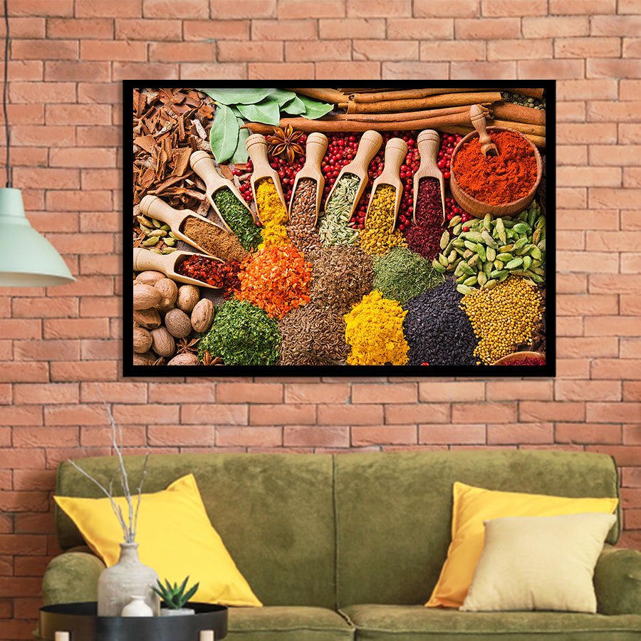 Kitchen Spices Framed Art Prints Wall Art Decor, Framed Picture, Home Decor