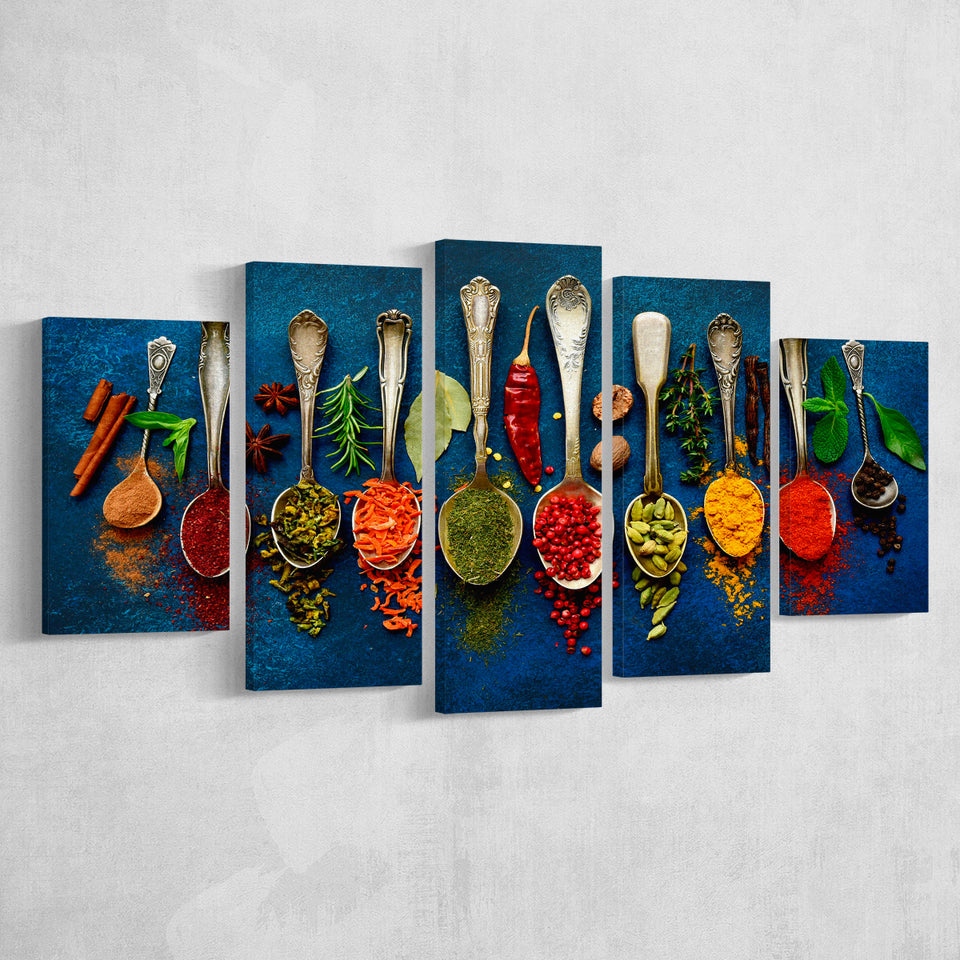 Kitchen Art Print 5 Piece Canvas Prints Wall Art Decor, Multi Panels, Mixed Canvas