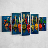 Kitchen Art Print 5 Piece Canvas Prints Wall Art Decor, Multi Panels, Mixed Canvas