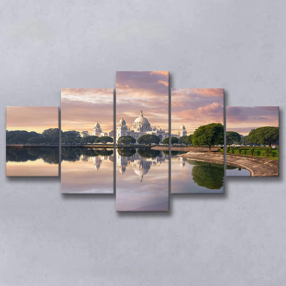 Kolkata India Wall Art 5 Piece Canvas Prints Wall Art Decor, Multi Panels, Mixed Canvas