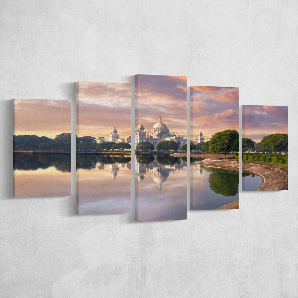 Kolkata India Wall Art 5 Piece Canvas Prints Wall Art Decor, Multi Panels, Mixed Canvas