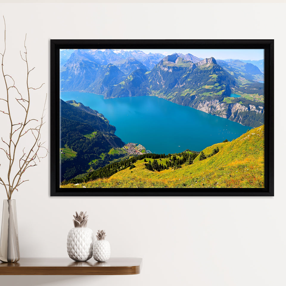 Konigssee Lake in Germany Alps Framed Canvas Prints Wall Art - Painting Canvas, Wall Decor, Home Decor