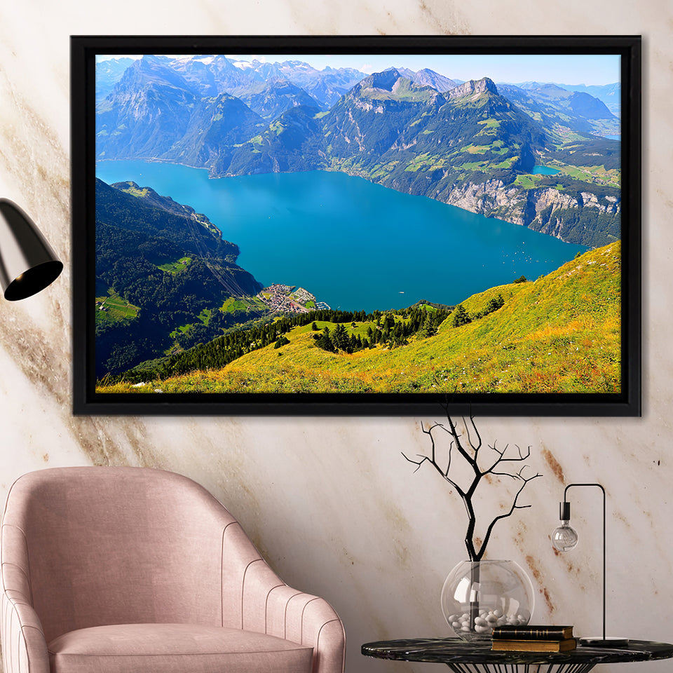 Konigssee Lake in Germany Alps Framed Canvas Prints Wall Art - Painting Canvas, Wall Decor, Home Decor