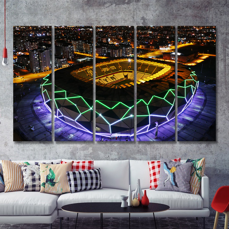Konya Buyuksehir Stadium 5 Pieces B Canvas Prints Wall Art - Painting Canvas,Multi Panel, Fan Gift