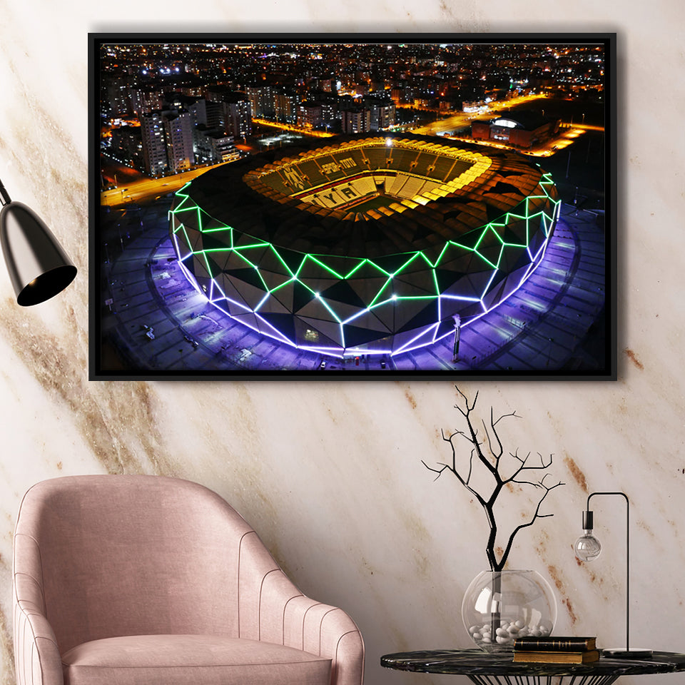 Konya Buyuksehir Stadium Framed Canvas Prints Wall Art - Painting Canvas, Wall Decor,Floating Frame