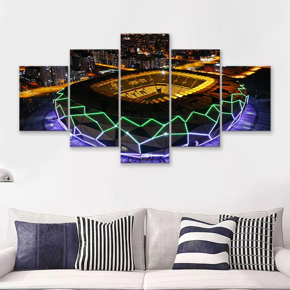 Konya Buyuksehir Stadium 5 Pieces Canvas Prints Wall Art - Painting Canvas, Multi Panel, Fan Gift
