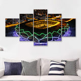 Konya Buyuksehir Stadium 5 Pieces Canvas Prints Wall Art - Painting Canvas, Multi Panel, Fan Gift