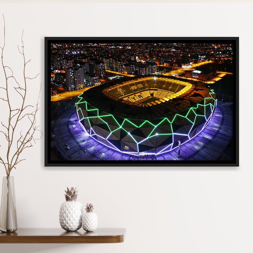 Konya Buyuksehir Stadium Framed Canvas Prints Wall Art - Painting Canvas, Wall Decor,Floating Frame