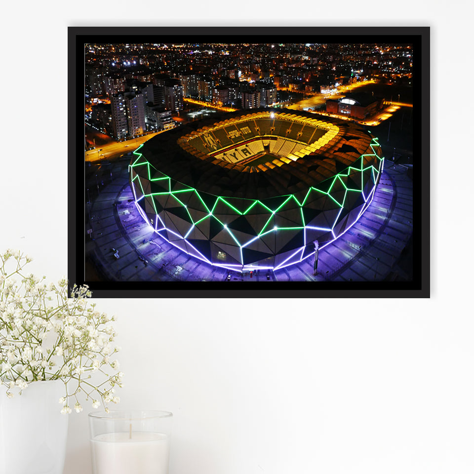 Konya Buyuksehir Stadium Framed Canvas Prints Wall Art - Painting Canvas, Wall Decor,Floating Frame