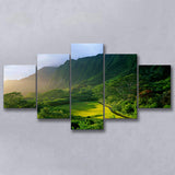 Koolau Golf Club Hole 15 Koolau Golf Courses, Hawaii, Golf Art Print, 5 Panels Canvas Prints Wall Art Decor