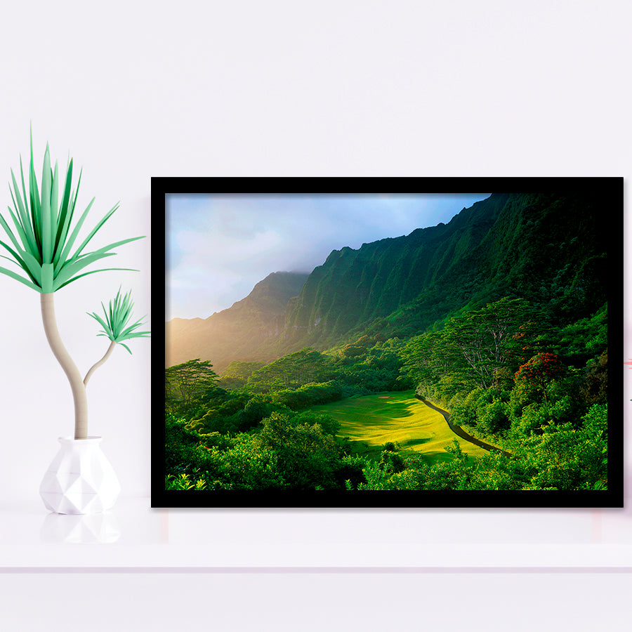 Koolau Golf Club Hole 15 Koolau Golf Courses, Hawaii, Golf Sport Print, Golf Lover, Framed Art Prints Home Decor