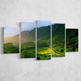 Koolau Golf Club Hole 15 Koolau Golf Courses, Hawaii, Golf Art Print, 5 Panels Canvas Prints Wall Art Decor