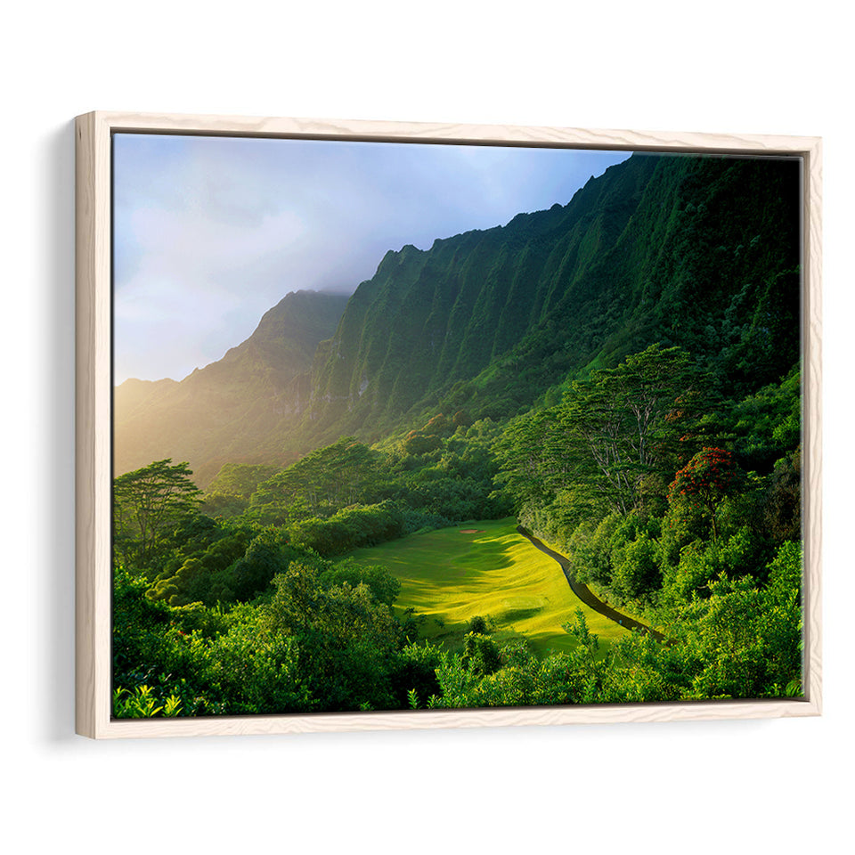 Koolau Golf Club Hole 15 Koolau Golf Courses, Hawaii, Golf Art Print, Framed Canvas Prints Wall Art Decor, Floating Frame