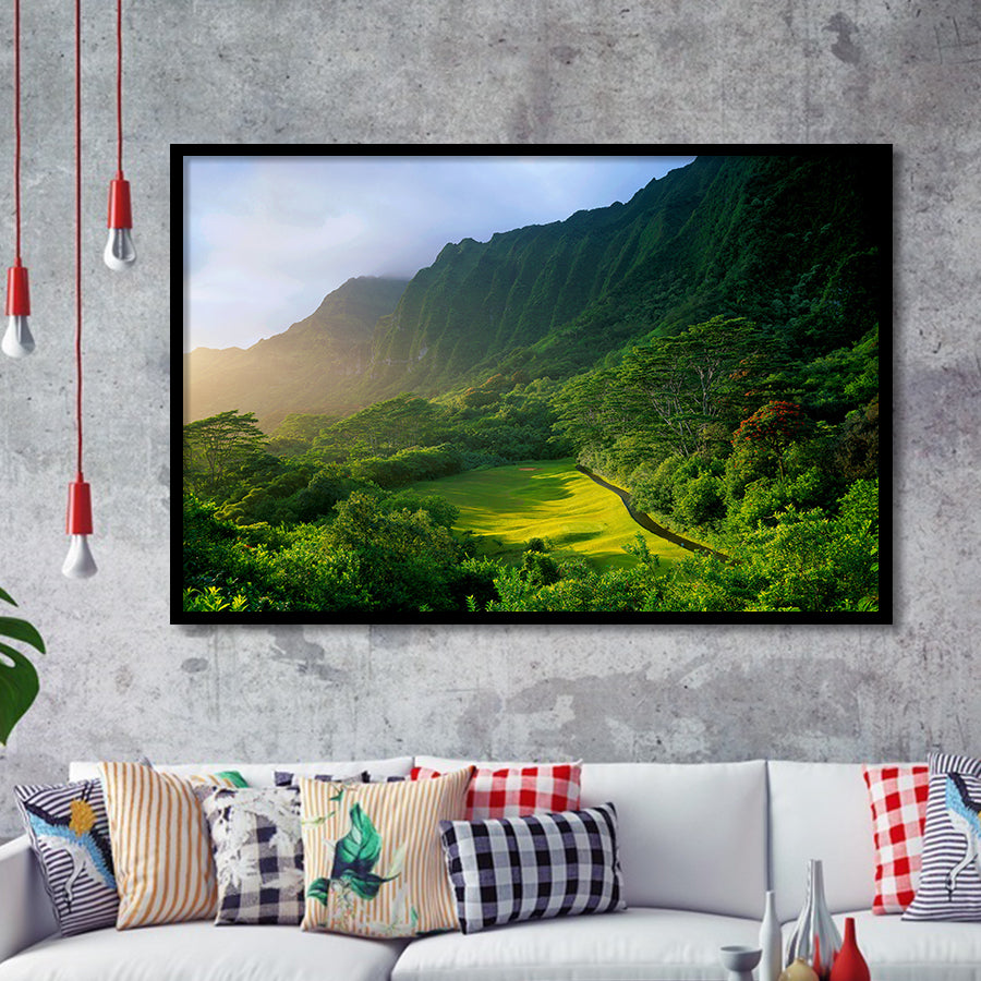 Koolau Golf Club Hole 15 Koolau Golf Courses, Hawaii, Golf Sport Print, Golf Lover, Framed Art Prints Home Decor