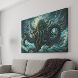 Kraken Tentacle Monster Attacks Pirate Ship V7 Canvas Prints Wall Art Home Decor, Painting Canvas, Living Room Wall Decor