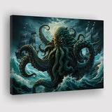 Kraken Tentacle Monster Attacks Pirate Ship V7 Canvas Prints Wall Art Home Decor, Painting Canvas, Living Room Wall Decor