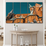 Krakow, Krakow Old Town 5 Panels B,Large Canvas,Canvas Prints Wall Art Home Decor