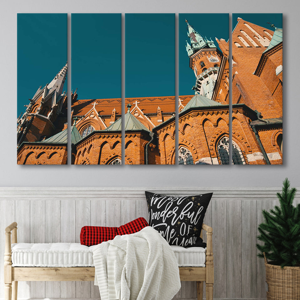 Krakow, Krakow Old Town 5 Panels B,Large Canvas,Canvas Prints Wall Art Home Decor