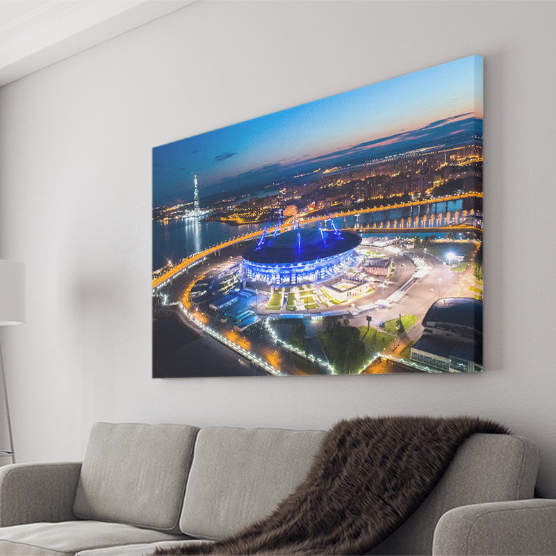Krestovsky Stadium Saint petersburg, Stadium Canvas, Sport Art, Gift for him, Fan Gift, Canvas Prints Wall Art Decor