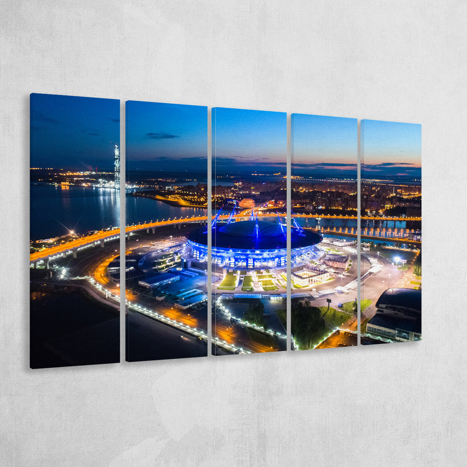 Krestovsky Stadium Saint petersburg, Stadium Canvas, Sport Art, Gift for him, Multi Panels B, Canvas Prints Wall Art Decor
