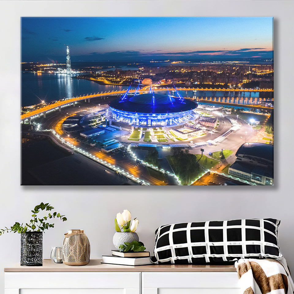 Krestovsky Stadium Saint petersburg, Stadium Canvas, Sport Art, Gift for him, Fan Gift, Canvas Prints Wall Art Decor