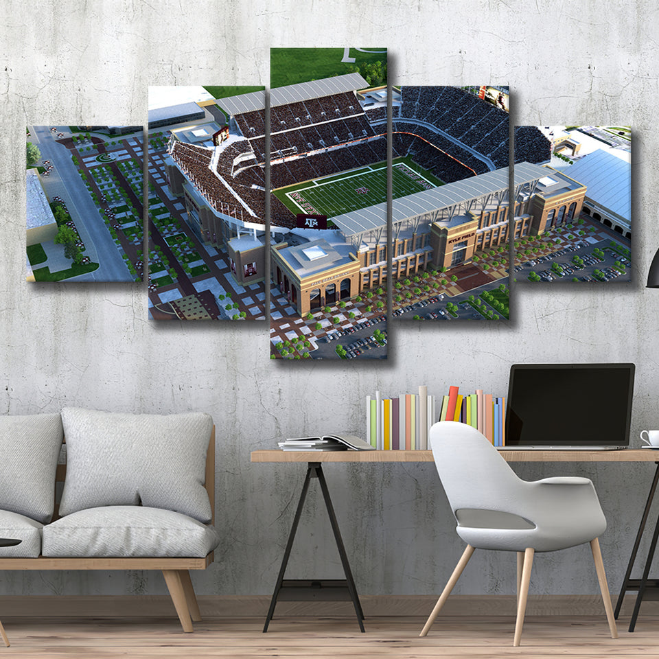 Kyle Field Ariel View, Stadium Canvas, Sport Art, Large Canvas, Multi Panels, Canvas Prints Wall Art Decor