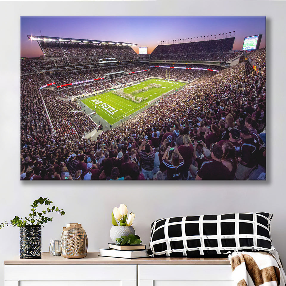 Kyle Field Scaled, Stadium Canvas, Sport Art, Gift for him, Fan Gift, Canvas Prints Wall Art Decor