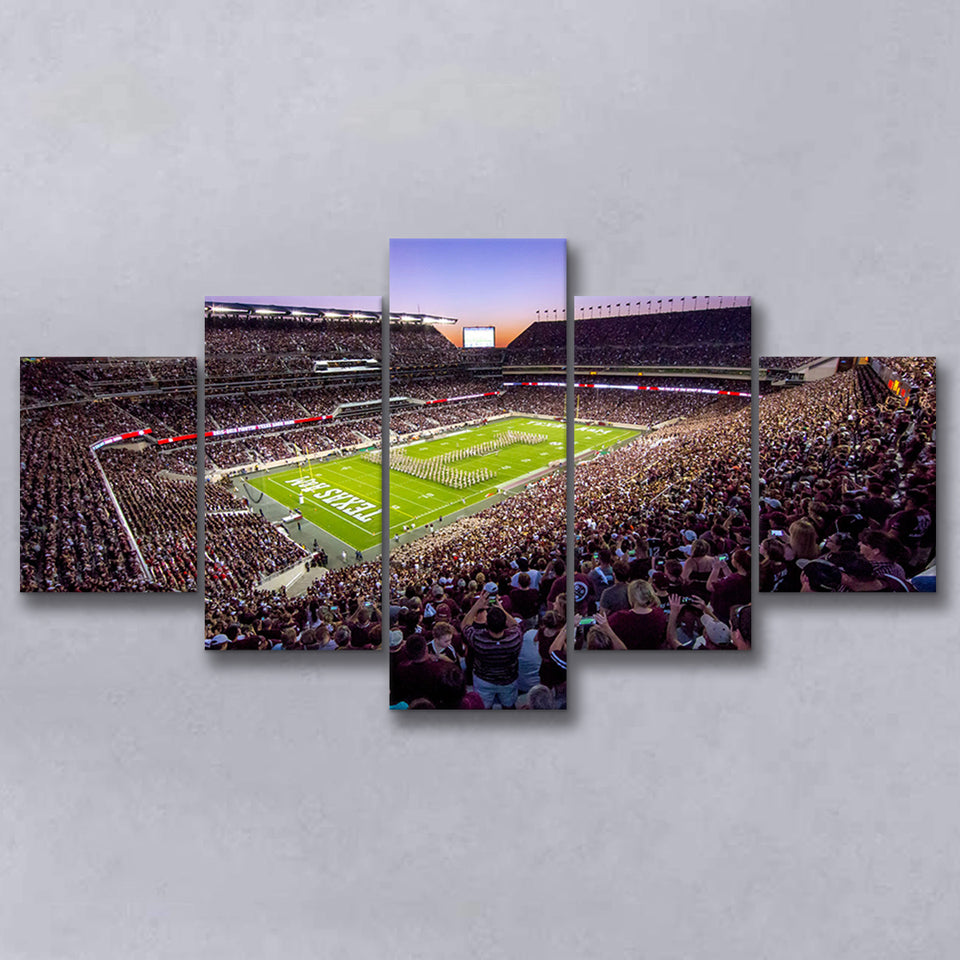 Kyle Field Scaled, Stadium Canvas, Sport Art, Large Canvas, Multi Panels, Canvas Prints Wall Art Decor