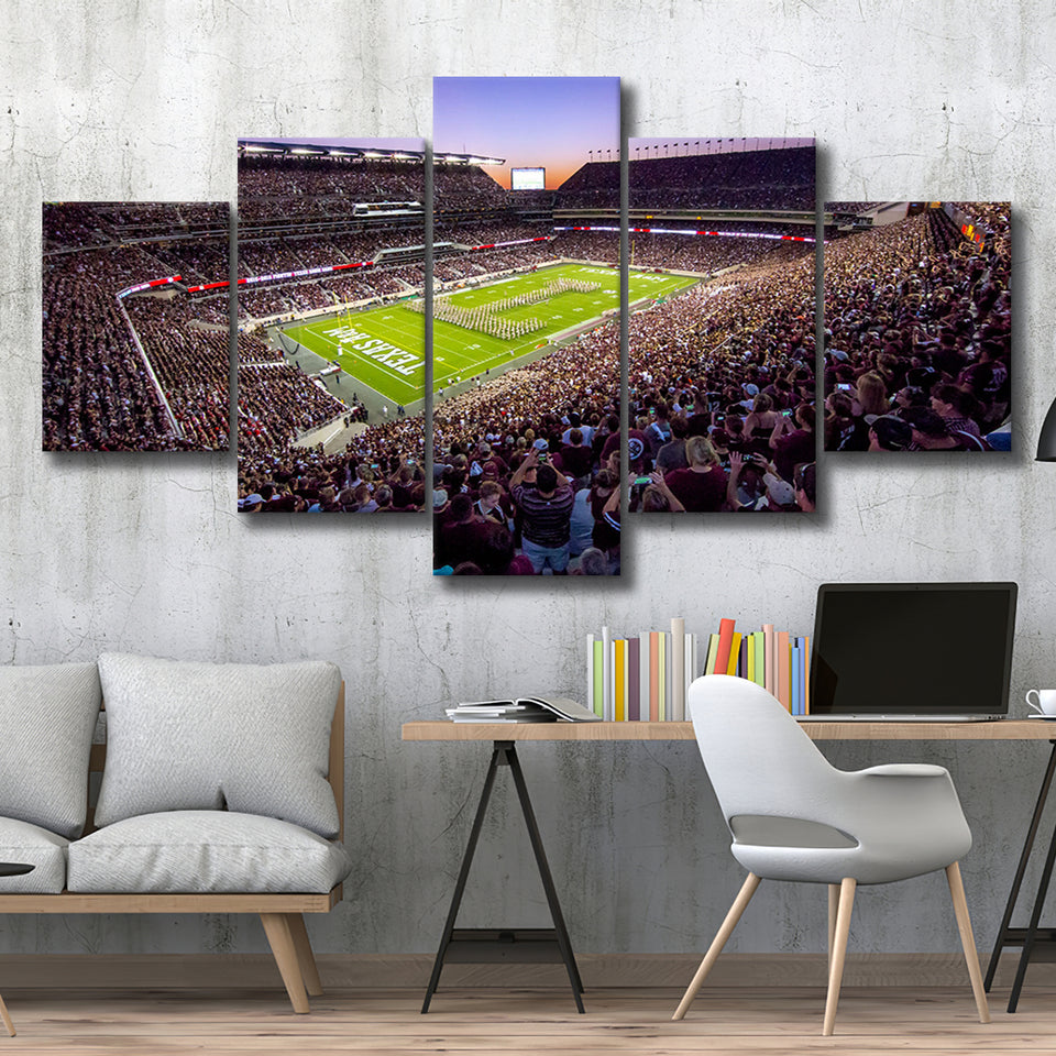 Kyle Field Scaled, Stadium Canvas, Sport Art, Large Canvas, Multi Panels, Canvas Prints Wall Art Decor