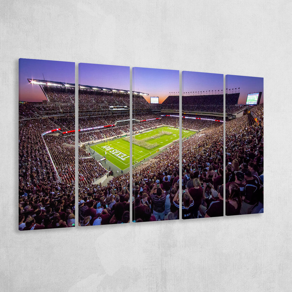 Kyle Field Scaled, Stadium Canvas, Sport Art, Gift for him, Multi Panels B, Canvas Prints Wall Art Decor