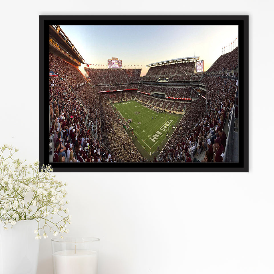 Kyle Field Stadium Framed Canvas Prints Texas AM Aggies Wall,Sport Stadium Art Prints, Fan Gift
