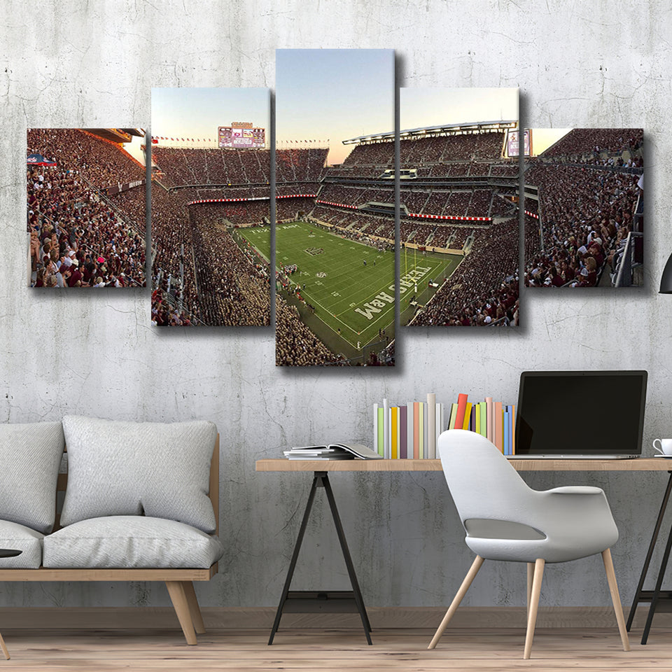 Kyle Field Stadium Canvas Prints Texas AM Aggies Wall,Multi Panels,Sport Stadium Art Prints, Fan Gift