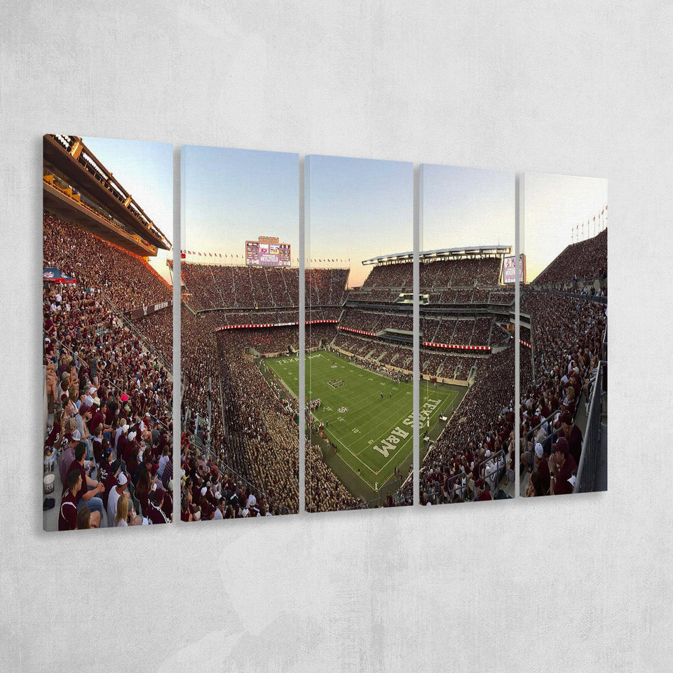 Kyle Field Stadium Canvas Prints Texas AM Aggies Wall,Multi Panels B,Sport Stadium Art Prints, Fan Gift