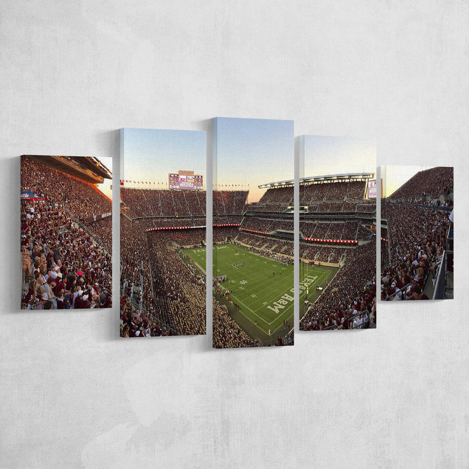 Kyle Field Stadium Canvas Prints Texas AM Aggies Wall,Multi Panels,Sport Stadium Art Prints, Fan Gift