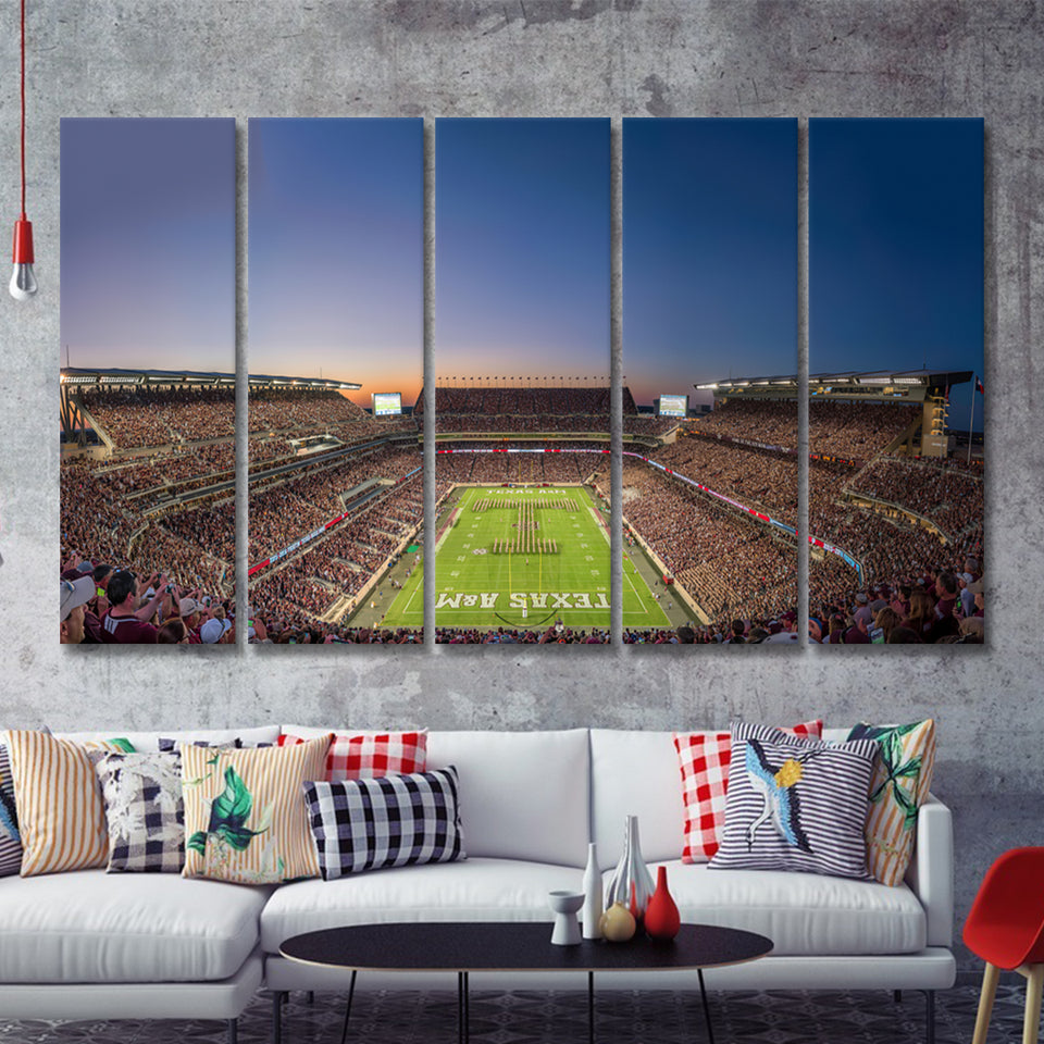 Kyle Field Texas Stadium 5 Pieces B Canvas Prints Wall Art - Painting Canvas, Multi Panel, Wall Decor, Canvas Art