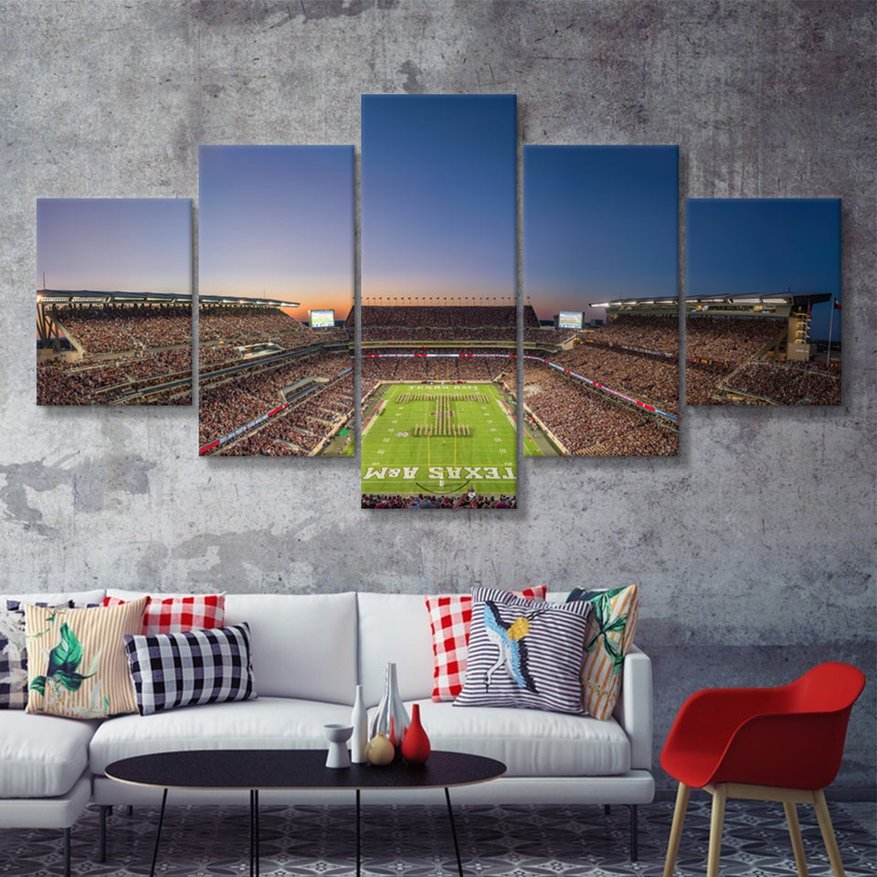 Kyle Field Texas Stadium 5 Pieces Canvas Prints Wall Art - Painting Canvas, Multi Panel, Wall Decor, Canvas Art