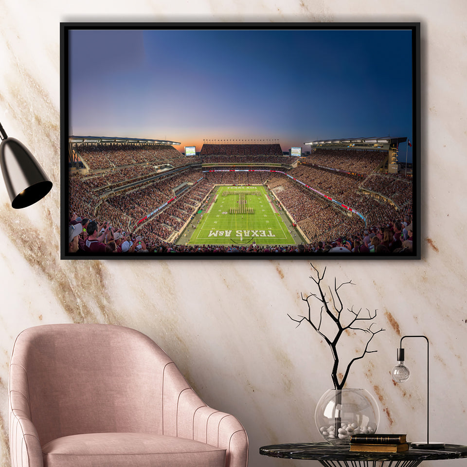 Kyle Field Texas Stadium Framed Canvas Prints Wall Art - Painting Canvas, Wall Decor, Canvas Art, Floating Frame
