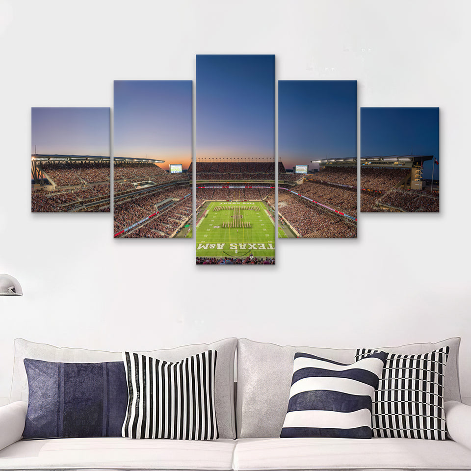 Kyle Field Texas Stadium 5 Pieces Canvas Prints Wall Art - Painting Canvas, Multi Panel, Wall Decor, Canvas Art