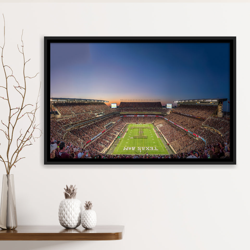 Kyle Field Texas Stadium Framed Canvas Prints Wall Art - Painting Canvas, Wall Decor, Canvas Art, Floating Frame