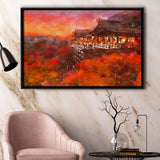 Kyoto Japan Kiyomizudera Temple City Art Watercolor Framed Canvas Prints Wall Art Home Decor,Floating Frame