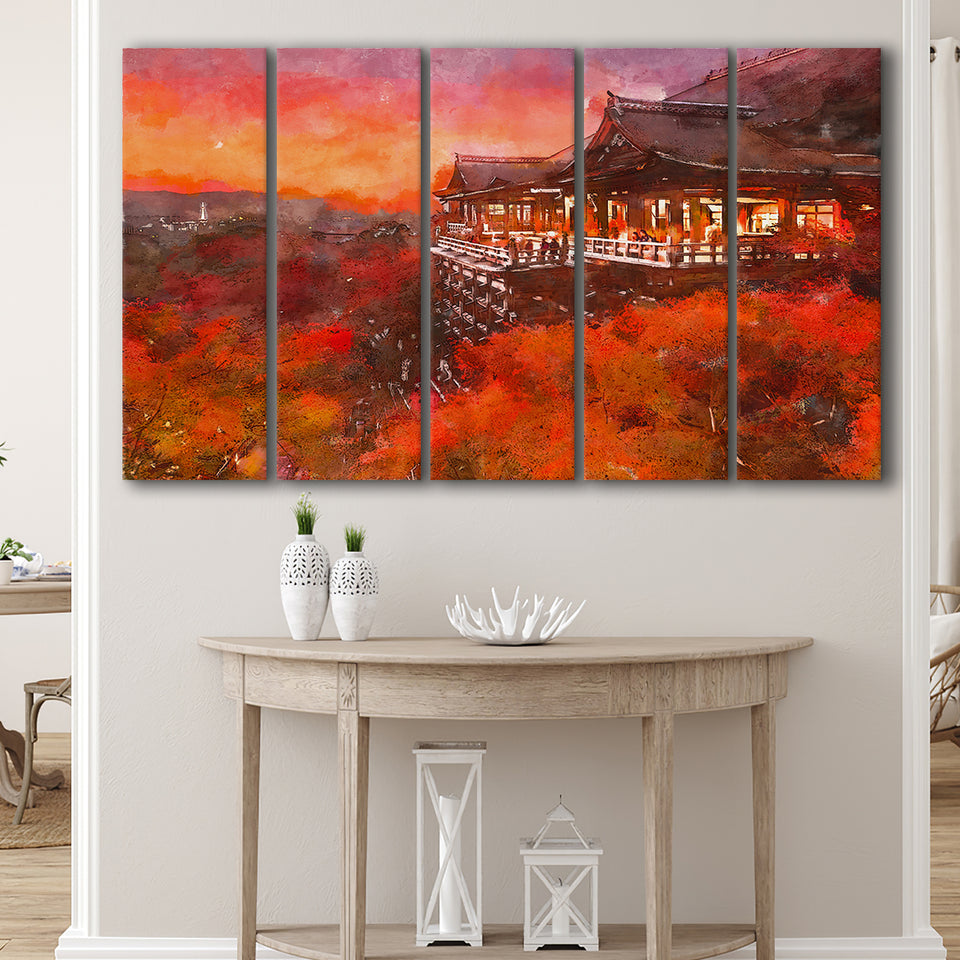 Kyoto Japan Kiyomizudera Temple 5 Pieces Extra Large Canvas Prints Wall Art Home Decor