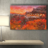 Kyoto Japan Kiyomizudera Temple City Art Watercolor Canvas Prints Wall Art Home Decor, Large Canvas