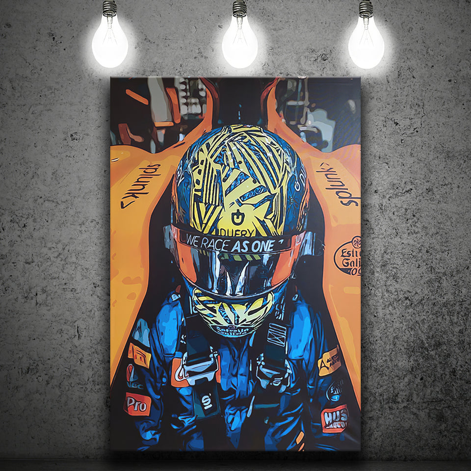 Lando Norris F1 Painting F1 Formula Painting Art Canvas Prints Wall Art - Painting Canvas, Painting Prints, Home Wall Decor, For Sale