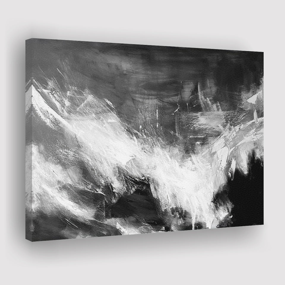 Large Black And White Abstract Painting Canvas Prints Wall Art - Painting Canvas, Art Prints, Wall Decor, Home Decor, For Sale