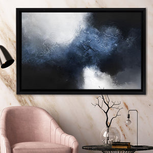 Large Dark Blue Black Abstract Art Framed Canvas Prints - Painting Canvas, Art Prints,  Wall Art, Home Decor, Prints for Sale