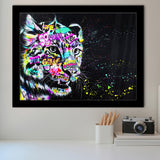 Leopard Graffiti Framed Art Print Wall Decor - Painting Art, Wall Art Decor, Framed Picture, Black Frame