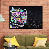 Leopard Graffiti Framed Art Print Wall Decor - Painting Art, Wall Art Decor, Framed Picture, Black Frame