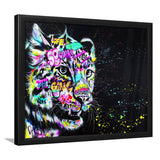 Leopard Graffiti Framed Art Print Wall Decor - Painting Art, Wall Art Decor, Framed Picture, Black Frame
